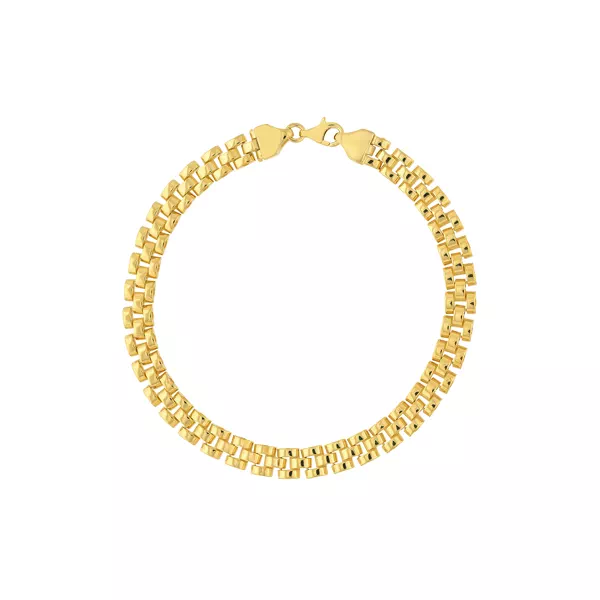 Triple Box Link Gold Bracelet