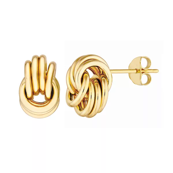 Sculpted Knot Gold Stud Earrings