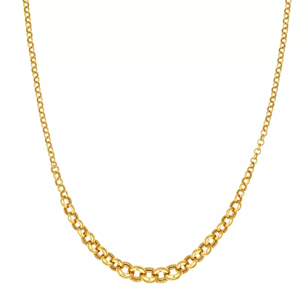 Graduated Rolo Link Gold Necklace