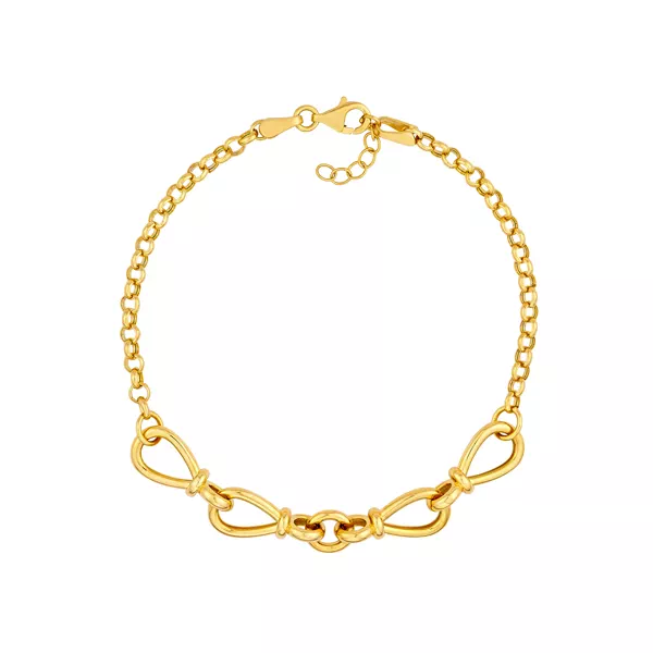 Interlocking Loop Rolo Gold Bracelet