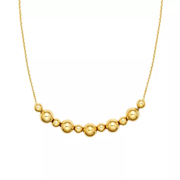 Alternating Sized Bead Gold Necklace
