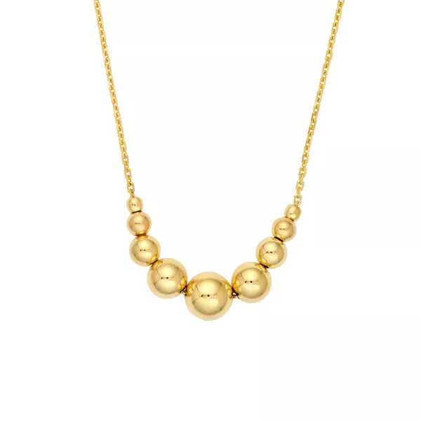 Graduated Bead Gold Necklace