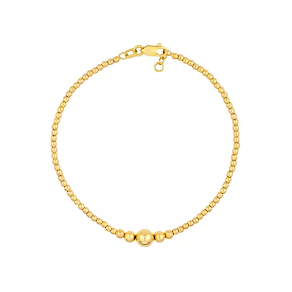 Graduated Bead Gold Bracelet