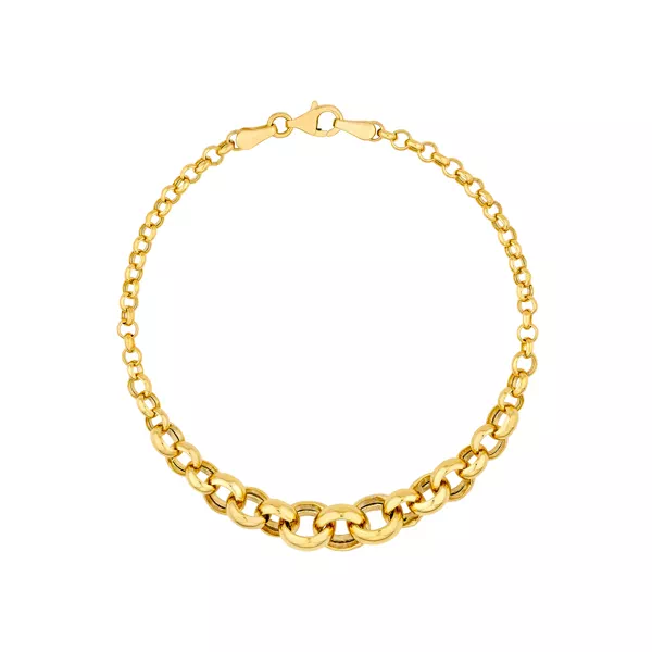 Graduated Rolo Link Gold Bracelet
