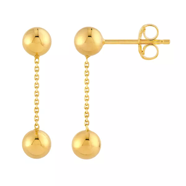 Ball Drop Gold Earrings