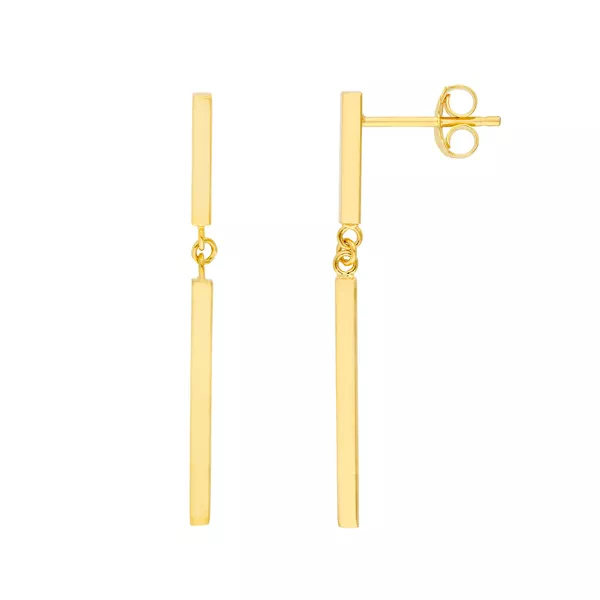 Long Bar Gold Drop Earrings