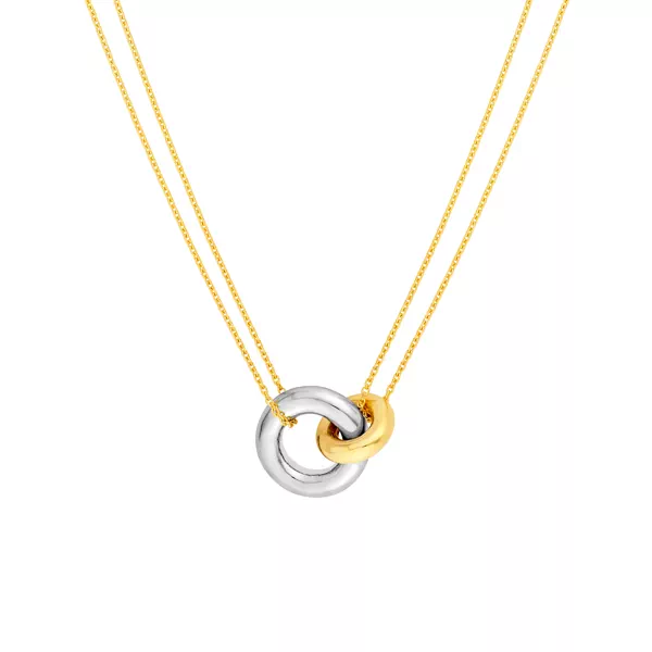 Two-Tone Interlocking Circle Necklace