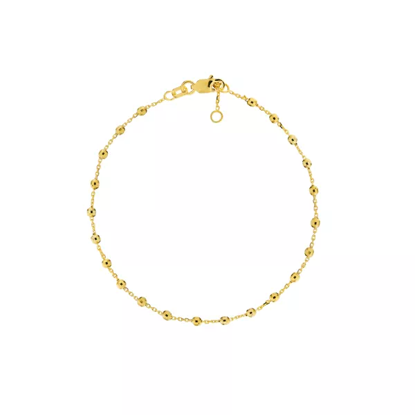 Faceted Bead Station Gold Bracelet