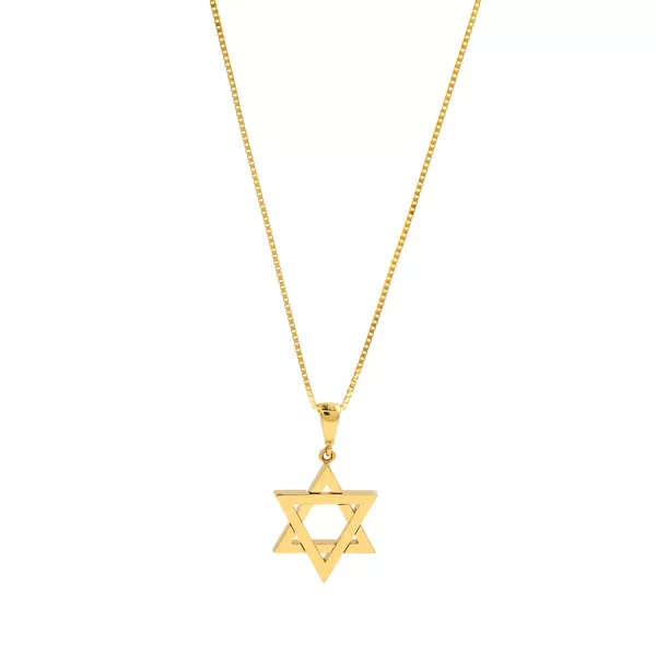 Dimensional Star of David Gold Necklace