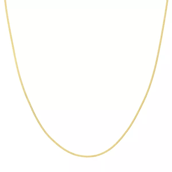 Curb Chain Gold Necklace (1.4mm, 18 inches)