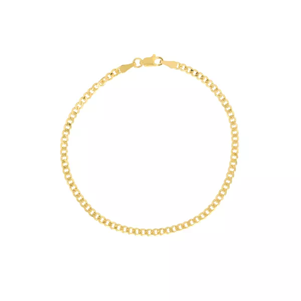 Curb Chain Gold Bracelet (2.7mm, 7.25 inches)