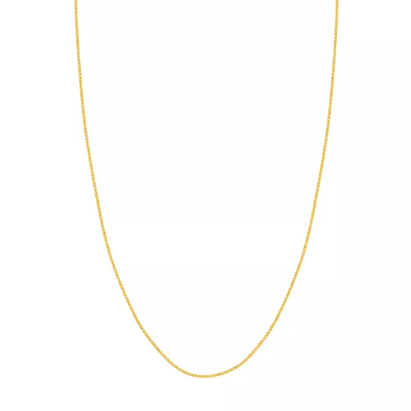 Wheat Chain Gold Necklace (1.25mm, 18 inches)