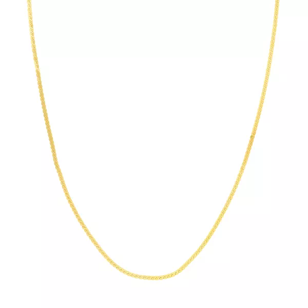 Serpentine Chain Gold Necklace (2mm)