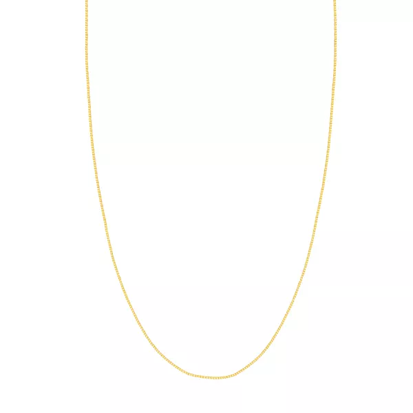 Box Chain Gold Necklace (0.96mm, 18 inches)