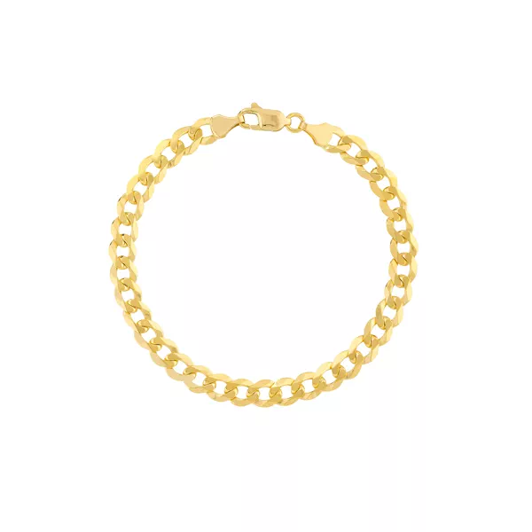 Curb Chain Gold Bracelet (7mm, 8.5 inches)