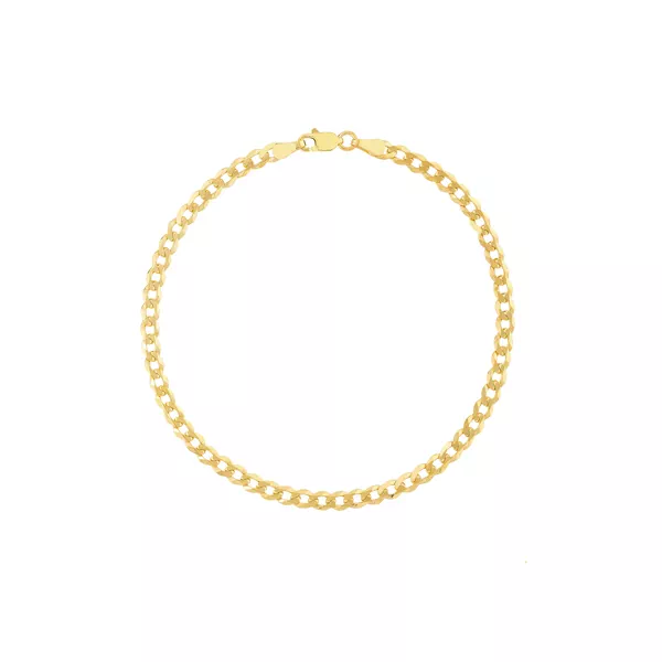 Curb Chain Gold Bracelet (3.7mm, 8 inches)