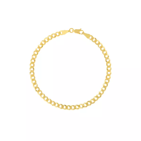 Curb Chain Gold Bracelet (4.5mm, 8 inches)