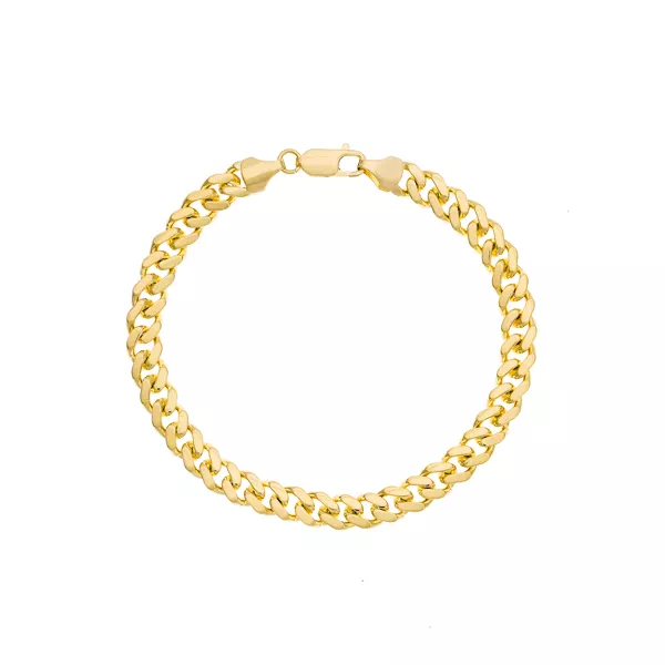 Miami Cuban Chain Gold Bracelet (7.3mm, 8.5 inches)