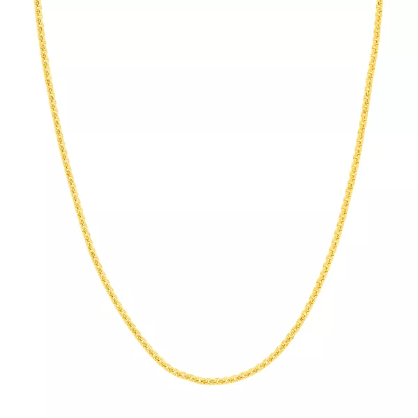 Rounded Box Chain Gold Necklace (2.7mm, 24 inches)