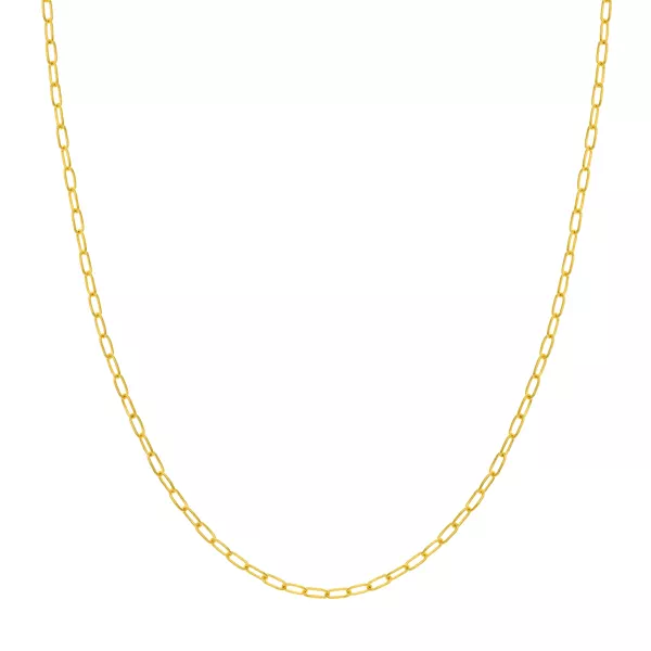 Paper Clip Chain Gold Necklace (2.45mm, 18 inches)