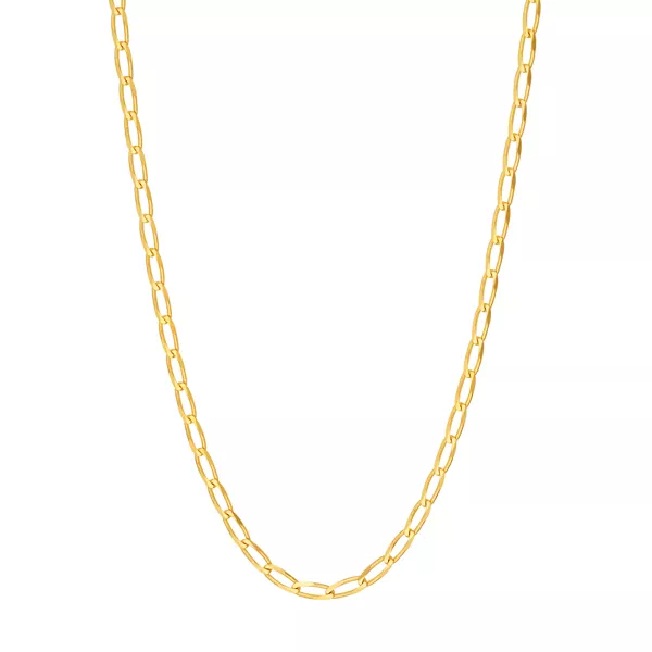 3mm Long Link Curb Chain Necklace (24 in)