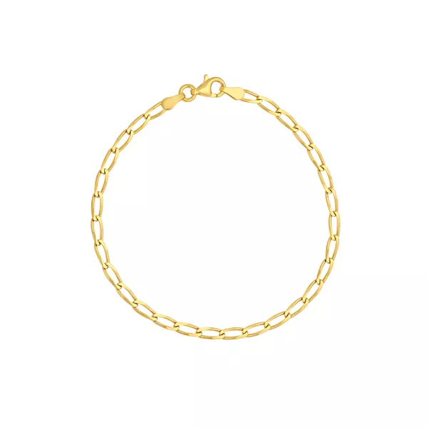 3mm Long Link Curb Chain Bracelet (7.25 in)