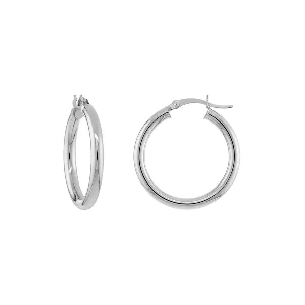 Slim Tubular Gold Hoop Earrings (25 mm)