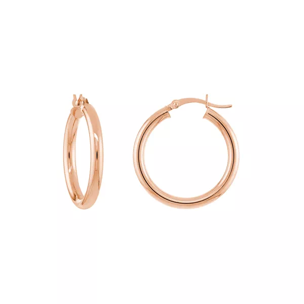 Slim Tubular Gold Hoop Earrings (25 mm)