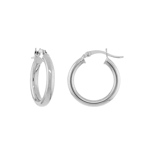 Slim Tubular Gold Hoop Earrings (20 mm)