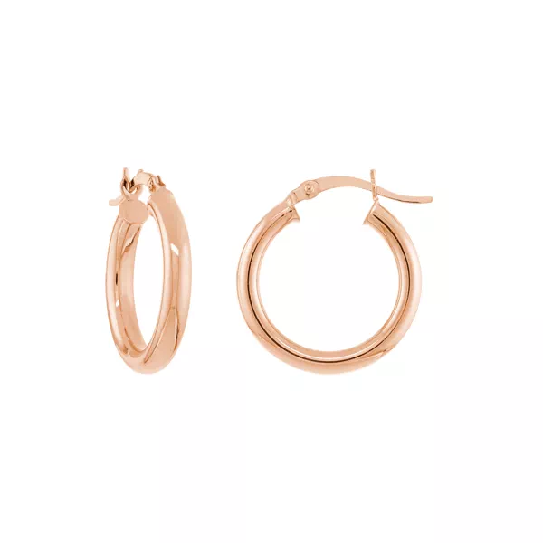 Slim Tubular Gold Hoop Earrings (20 mm)