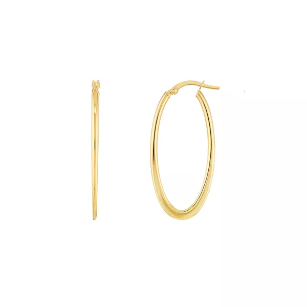 Oval Gold Hoop Earrings