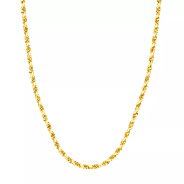 Rope Chain Gold Necklace (4.4mm, 24 inches)