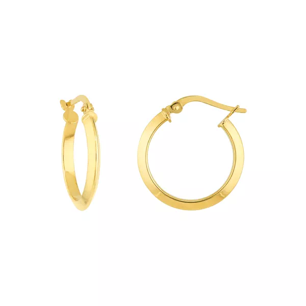 Knife-Edge Gold Hoop Earrings