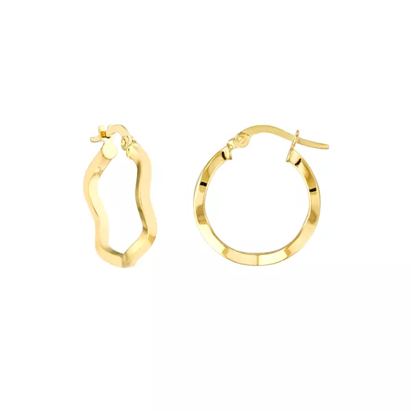 Wavy Gold Hoop Earrings