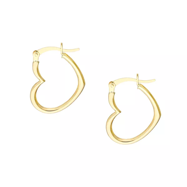 Open Heart Gold Hoop Earrings
