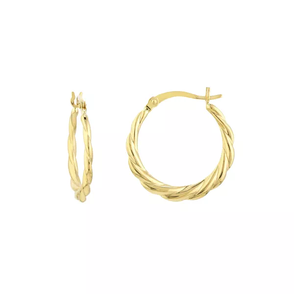 Twisted Gold Hoop Earrings