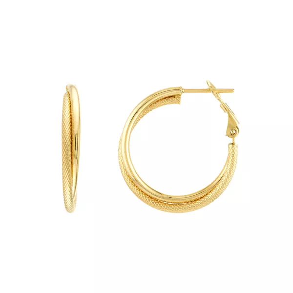 Textured Gold Hoop Earrings