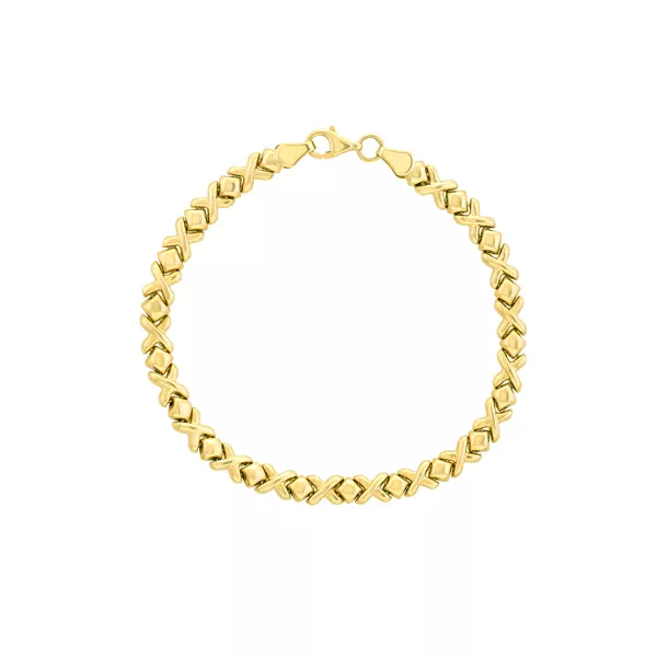 Sculpted XO Link Gold Bracelet