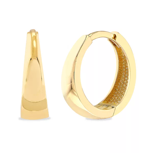 Tapered Huggie Gold Hoop Earrings
