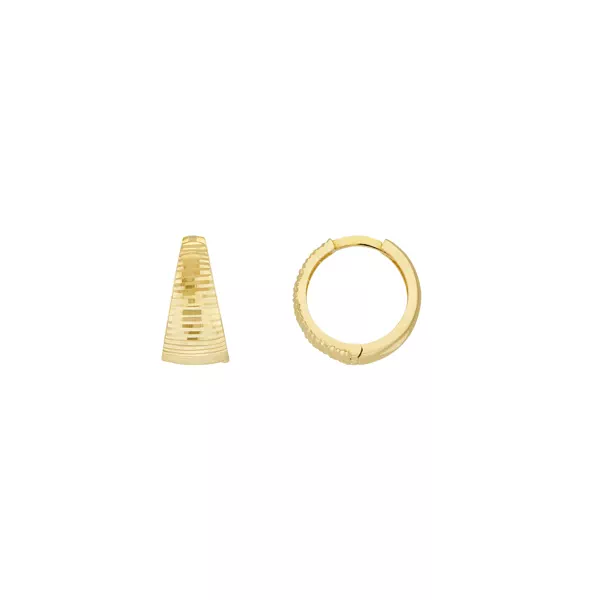 Textured Tapered Reversible Gold Hoop Earrings