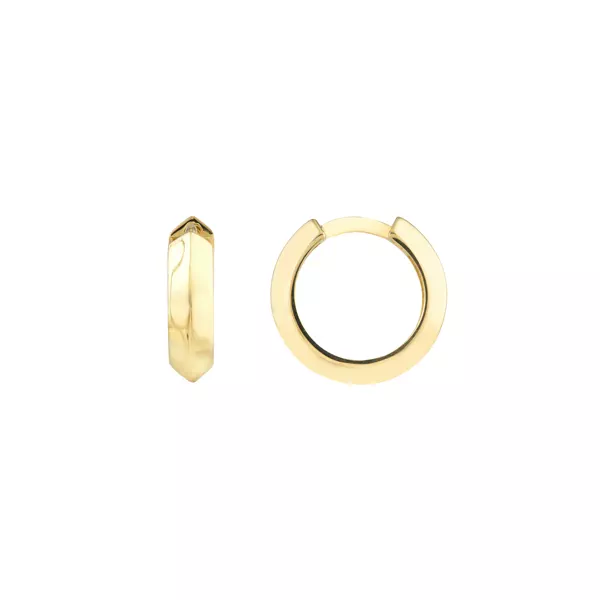 Knife-Edge Gold Huggie Earrings