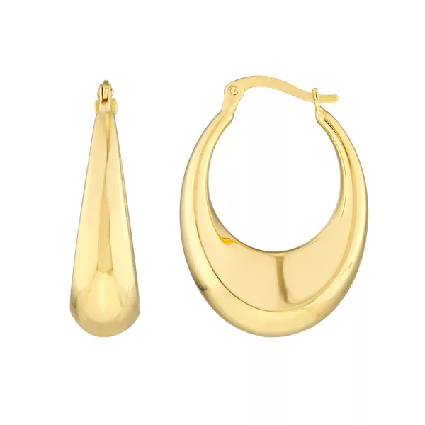 Crescent Gold Hoop Earrings