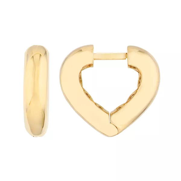 Heart Huggie Gold Earrings