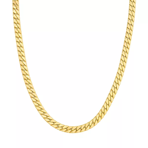 Flat Cuban Link Gold Necklace