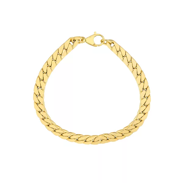 Flat Curb Link Gold Bracelet