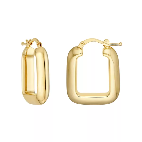 Soft Square Gold Hoop Earrings