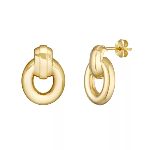 Drop Link Gold Earrings