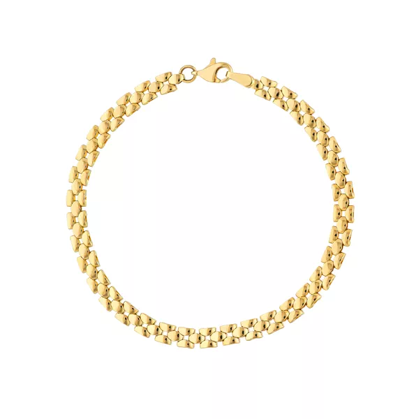 Domed Capsule Link Gold Bracelet