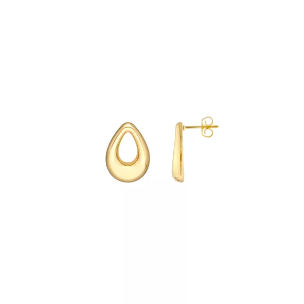 Open Teardrop Gold Stud Earrings