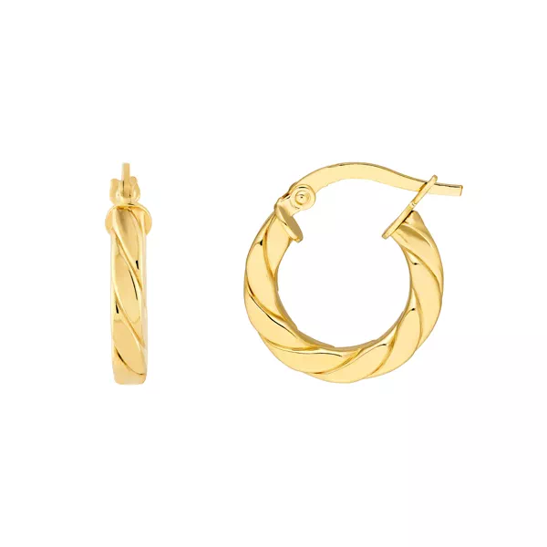 Twist Contour Gold Hoop Earrings